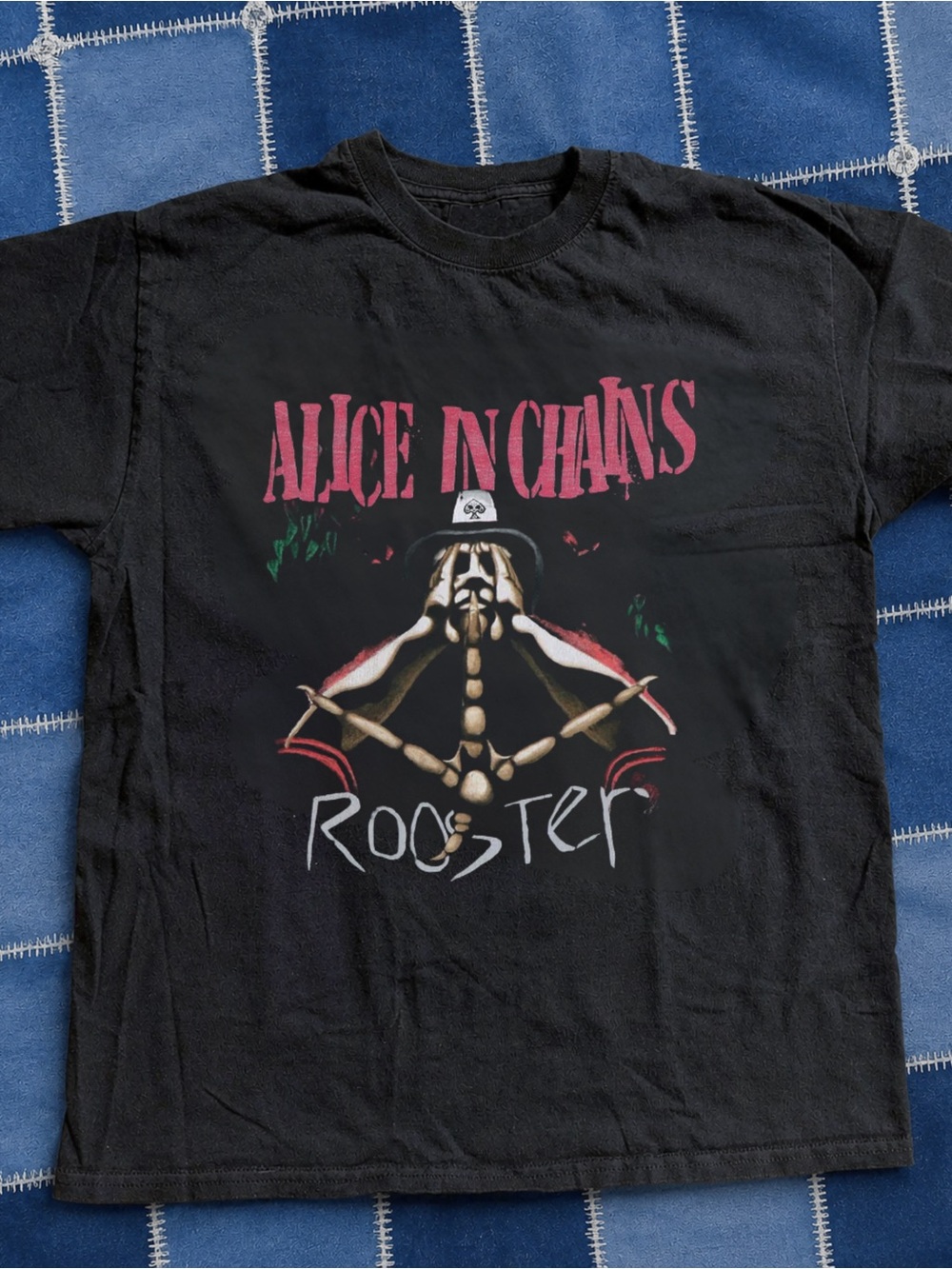 Gildan Black Alice N Chains Rooster Graphic Tee